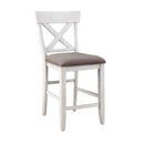 Coast2Coast Landings 48107 Set of 2 Cross Back Chocolate Brown Upholstered Counter Height Dining Side Chairs IMAGE 2