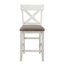  Coast2Coast Landings 48107 Set of 2 Cross Back Chocolate Brown Upholstered Counter Height Dining Side Chairs IMAGE 3