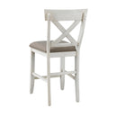  Coast2Coast Landings 48107 Set of 2 Cross Back Chocolate Brown Upholstered Counter Height Dining Side Chairs IMAGE 4