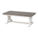  Coast2Coast Landings 48109 Cocktail Coffee Table with Plank Style Top and Trestle Base IMAGE 1