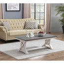  Coast2Coast Landings 48109 Cocktail Coffee Table with Plank Style Top and Trestle Base IMAGE 3