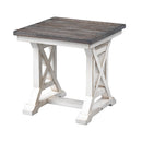  Coast2Coast Landings 48110 Side End Table with Plank Style Top and Trestle Base IMAGE 1