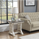  Coast2Coast Landings 48110 Side End Table with Plank Style Top and Trestle Base IMAGE 3