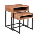  Coast2Coast Carlin 49517 Solid Wood 2 pc Nesting Side End Tables with Open Storage IMAGE 1