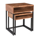 Coast2Coast Carlin 49517 Solid Wood 2 pc Nesting Side End Tables with Open Storage IMAGE 2