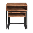  Coast2Coast Carlin 49517 Solid Wood 2 pc Nesting Side End Tables with Open Storage IMAGE 3