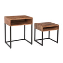  Coast2Coast Carlin 49517 Solid Wood 2 pc Nesting Side End Tables with Open Storage IMAGE 6