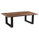  Coast2Coast Henderson 49526 Solid Wood Live Edge Top Cocktail Coffee Table with Black Powder Coated Legs IMAGE 1