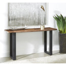  Coast2Coast Henderson 49528 Solid Wood Live Edge Top Console Sofa Table with Black Powder Coated Legs IMAGE 3