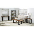  Coast2Coast Henderson 49528 Solid Wood Live Edge Top Console Sofa Table with Black Powder Coated Legs IMAGE 4