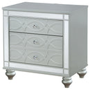  Coaster Furniture Gunnison 223212 2-Drawer Nightstand - Silver Metallic IMAGE 3