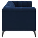  Coaster Furniture Chalet 509212 Upholstered Tuxedo Arm Tufted Loveseat - Blue IMAGE 7