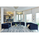  Coaster Furniture Chalet 509212 Upholstered Tuxedo Arm Tufted Loveseat - Blue IMAGE 9