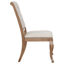  Coaster Furniture Brockway 110292 Upholstered Dining Chair - Barley Brown IMAGE 7