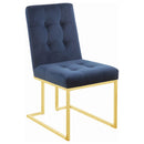  Coaster Furniture Cisco 192493 Velvet Upholstered Dining Side Chair - Gold IMAGE 1