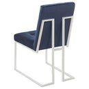  Coaster Furniture Cisco 192494 Velvet Upholstered Dining Side Chair - Chrome IMAGE 4