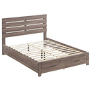  Coaster Furniture Brantford 207040Q Wood Queen Storage Panel Bed - Barrel Oak IMAGE 1