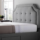  Malouf Carlisle Upholstered Headboard - Stone (King) IMAGE 2