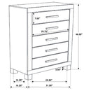  Coaster Furniture Woodmont 222635 5-Drawer Bedroom Chest - Rustic Golden Brown IMAGE 10