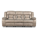  New Classic Furniture Roswell Reclining Fabric and Leather Look Sofa U4227-30-PTR IMAGE 1