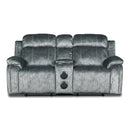  New Classic Furniture Tango U396-25P1-SHW Power Console Loveseat with Speaker - Shadow IMAGE 1
