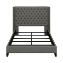  Coaster Furniture Bancroft 301405Q Upholstered Queen Wingback Bed - Grey IMAGE 2