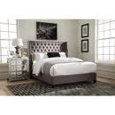  Coaster Furniture Bancroft 301405Q Upholstered Queen Wingback Bed - Grey IMAGE 8
