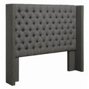  Coaster Furniture Bancroft 301405F Upholstered Full Wingback Bed - Grey IMAGE 4