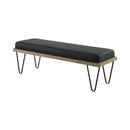 Coaster Furniture Chad 501837 Denim Upholstered Accent Bench - Dark Blue IMAGE 1