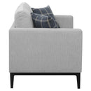  Coaster Furniture Apperson 508682 Upholstered Track Arm Loveseat - Light Grey IMAGE 8