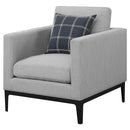 Coaster Furniture Apperson 508683 Upholstered Track Arm Accent Chair - Light Grey IMAGE 4