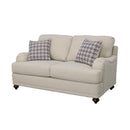  Coaster Furniture Glenn 511092 Upholstered English Arm Loveseat - Light Grey and Blue IMAGE 3