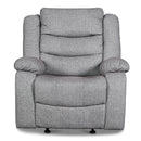  New Classic Furniture Granada Power Glider Fabric and Leather Look Recliner U1598-13P1-AGY IMAGE 1