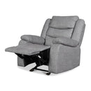  New Classic Furniture Granada Power Glider Fabric and Leather Look Recliner U1598-13P1-AGY IMAGE 3