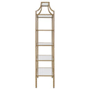  Coaster Furniture Serena 804393 70-inch 5-shelf Glass Bookshelf - Gold IMAGE 3