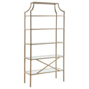  Coaster Furniture Serena 804393 70-inch 5-shelf Glass Bookshelf - Gold IMAGE 4