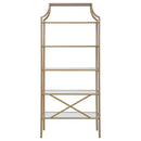  Coaster Furniture Serena 804393 70-inch 5-shelf Glass Bookshelf - Gold IMAGE 5