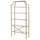  Coaster Furniture Serena 804393 70-inch 5-shelf Glass Bookshelf - Gold IMAGE 6