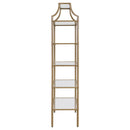  Coaster Furniture Serena 804393 70-inch 5-shelf Glass Bookshelf - Gold IMAGE 8