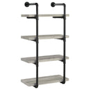 Coaster Furniture Elmcrest 804416 24-inch 4-shelf Wall Bookshelf - Grey Driftwood IMAGE 1