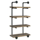  Coaster Furniture Elmcrest 804426 24-inch 4-shelf Wall Bookshelf - Rustic Oak IMAGE 5