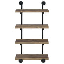  Coaster Furniture Elmcrest 804426 24-inch 4-shelf Wall Bookshelf - Rustic Oak IMAGE 6