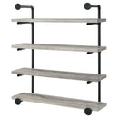  Coaster Furniture Elmcrest 804427 39-inch 4-shelf Wall Bookshelf - Grey Driftwood IMAGE 7