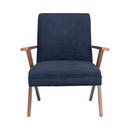  Coaster Furniture Cheryl 905415 Upholstered Wood Arm Accent Chair - Dark Blue IMAGE 2