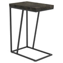  Coaster Furniture Carly 931156 Expandable Engineered Wood C-Shaped Side Table - Grey IMAGE 1
