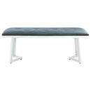  Coaster Furniture Beaufort 109453 Velvet Upholstered Dining Bench - Steel Grey IMAGE 2
