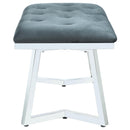  Coaster Furniture Beaufort 109453 Velvet Upholstered Dining Bench - Steel Grey IMAGE 4