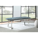  Coaster Furniture Beaufort 109453 Velvet Upholstered Dining Bench - Steel Grey IMAGE 5