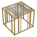  Coaster Furniture Adri 723607 Rectangular Glass Top Side End Table - Matte Brass IMAGE 5
