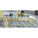  Coaster Furniture Adri 723608 Rectangular Glass Top Coffee Table - Matte Brass IMAGE 6
